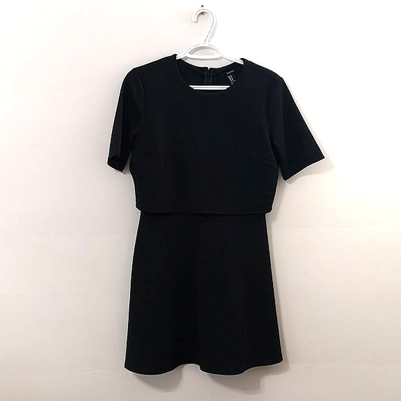 Forever21 Flared Black Dress - Picture 1 of 7